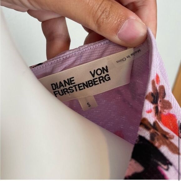 DIANE VON FURSTENBURG- Faridah Floral Stretch Dress Lilac Size Small EUC - Picture 8 of 9